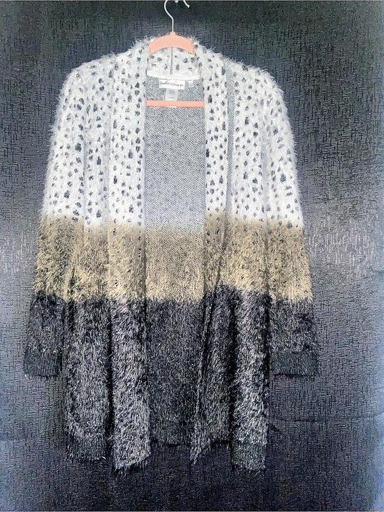 Draper'S & Damon'S Sweaters - Draper's & Damon's - Color Block Ombre Fuzzy Open Front Cardigan size large